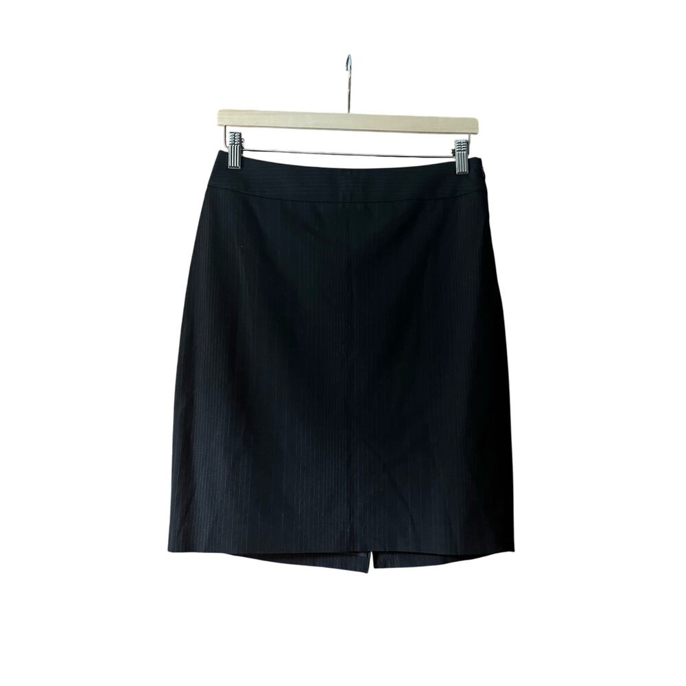 The Limited Women's Pinstripe Pattern Pencil Career Work Skirt Black Size 2